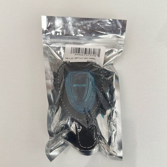 AMG Mercedes Sunglass Holder for Car with Logo Black PU Leather NWT - Picture 10 of 10